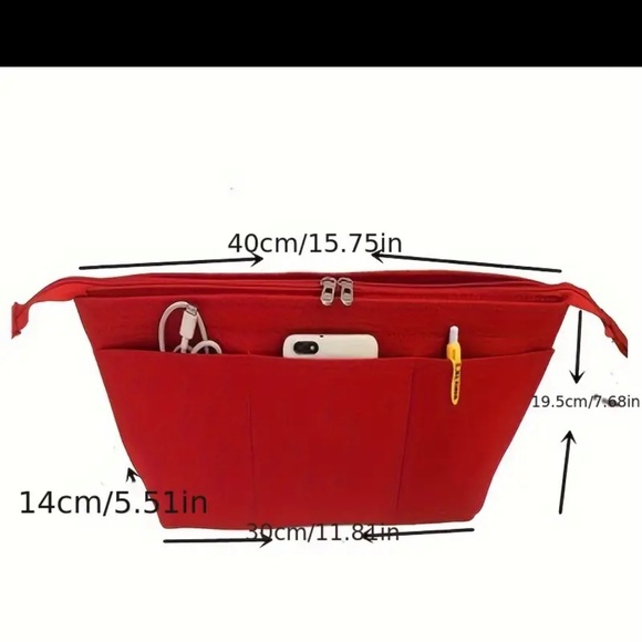 Peach Pink Felt Handbag Organizer Insert for Longchamps - Picture 3 of 7